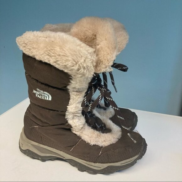 THE NORTH FACE  Sz 6 Down Lined Faux Fur Wintergrip Boots - Picture 7 of 15